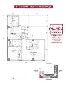 The Monroe.1HC | 2 Bedroom | 2 Bath | 947 sq ft*